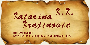 Katarina Krajinović vizit kartica
